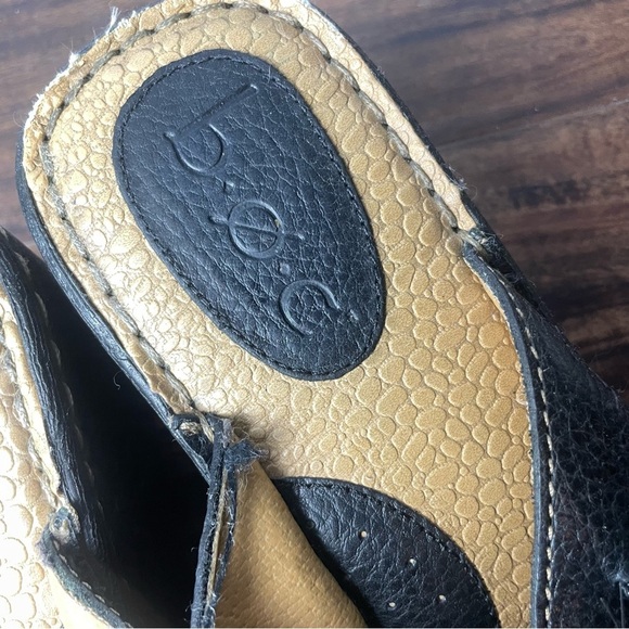 BOC Size 10M Black Pebbled Leather Buckled Slip On Mules Shoes BC 3133 - Picture 3 of 12